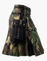 Woodland Gothic Kilt Camouflage with Black Pockets - Scottish Kilt Jacket™ USA-UK